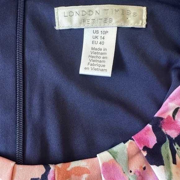 NWT London Times Petite Floral  Sleeveless A-line Midi Dress  Size 10P MSRP $108 - Picture 6 of 8